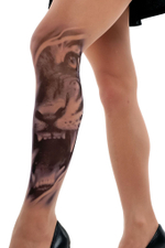 Колготки +size с принтом в виде пасти тигра (Размер: XL-XXL-XXXL) (Цвет: бежевый)