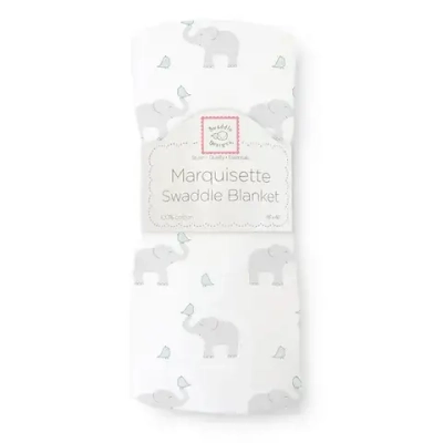 SwaddleDesigns SD-458PB Пеленка маркизет - Elephant & Chickies, Pastel Blue