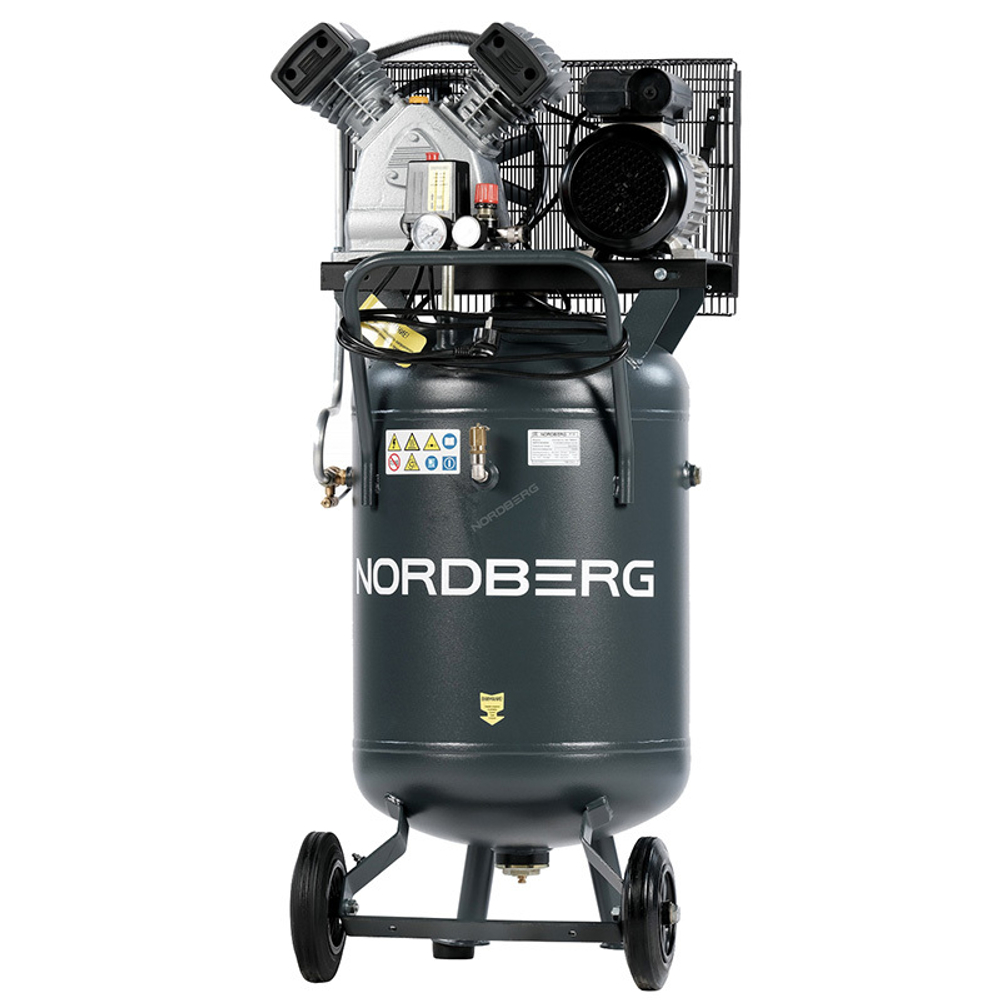 NORDBERG (NCPV100/420) Компрессор вертикальный поршневой с ременной передачей 380В, ресивер 100л, 420л/мин