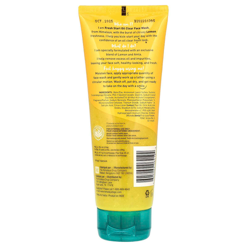 Himalaya, FreshStart, очищающее средство для умывания, лимон, 100 мл (3,4 жидк. унции)