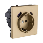 Розетка штепсельная SCHUKO 16A/250 В с USB A+C 20W, золотой Kollinger Eclipse EC-016GD