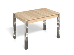 Стол раздвижной с вставкой Милан-3 Дуб Сонома / Хром