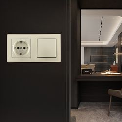 Блок с розеткой и выключателем Arte Milano SET06-2 SET06-2-30-1-40-1 shampan