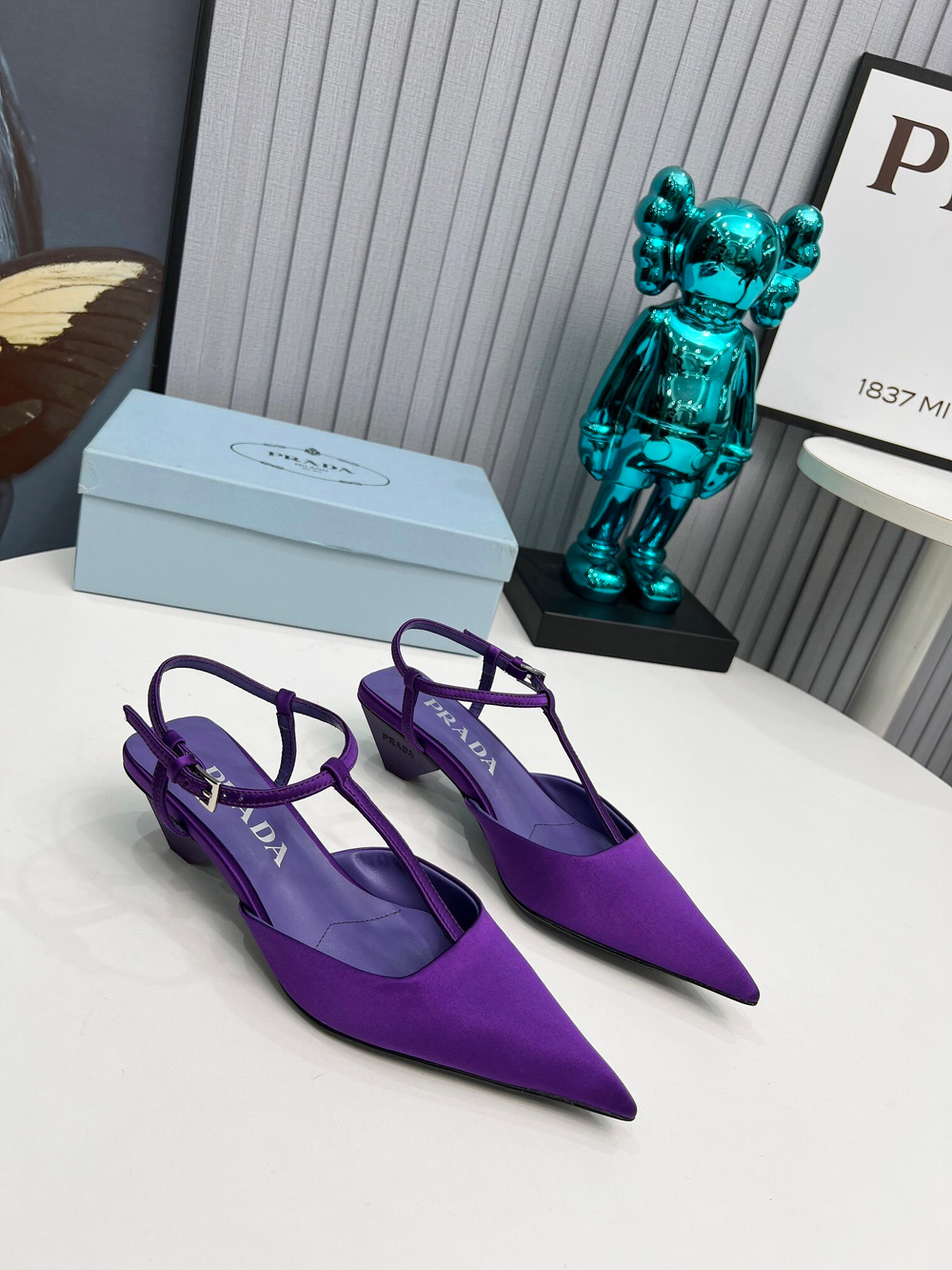 Prada Satin Slingback Pumps
