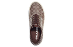 COACH Jacquard lace-up fashion sneakers men's brown