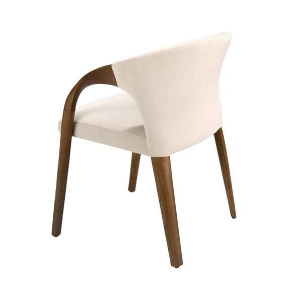 Стул Angel Cerda 5151, кремовый бархат, орех