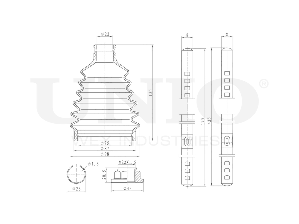 Пыльник ШРУСа (к-т) UNIO DUC-30095K