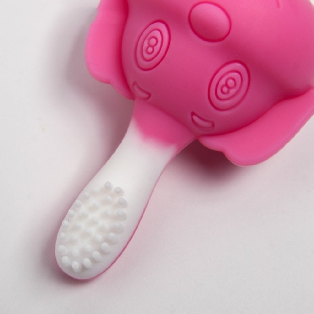 4313598 Детская зубная щетка, прорезыватель - массажер «Дружок», силиконовая, цвет МИКС