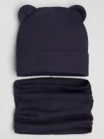 Шапка детская осенняя с ушками и снуд