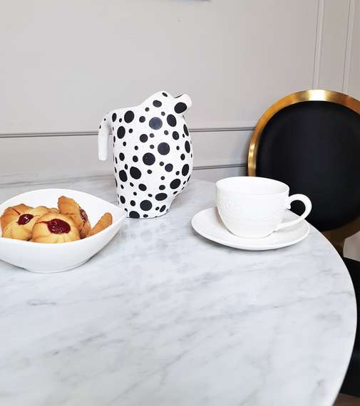 Стол обеденный белый Tulip Marble Brass