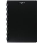 Тетрадь 96л, А4, клетка, на гребне, inFormat черная, пластик обл. фольга