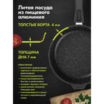 Сковорода алюминий, 28 см, антиприг, Мечта, Гранит black Induction Pro, 028802И, съем руч, индукц