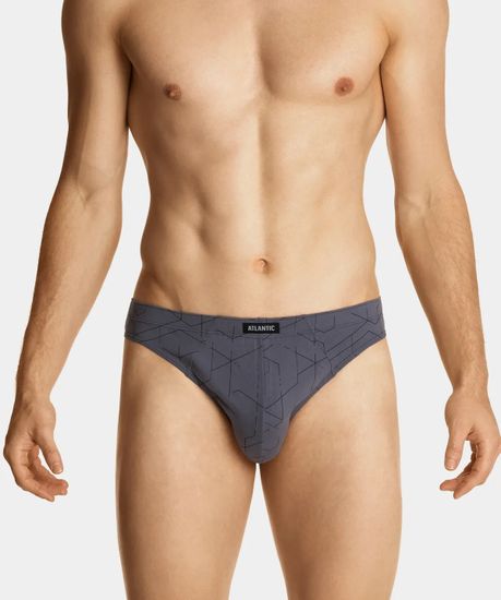 Мужские трусы (3шт) слипы спорт Atlantic 3MP-149, черные + желтые + серые