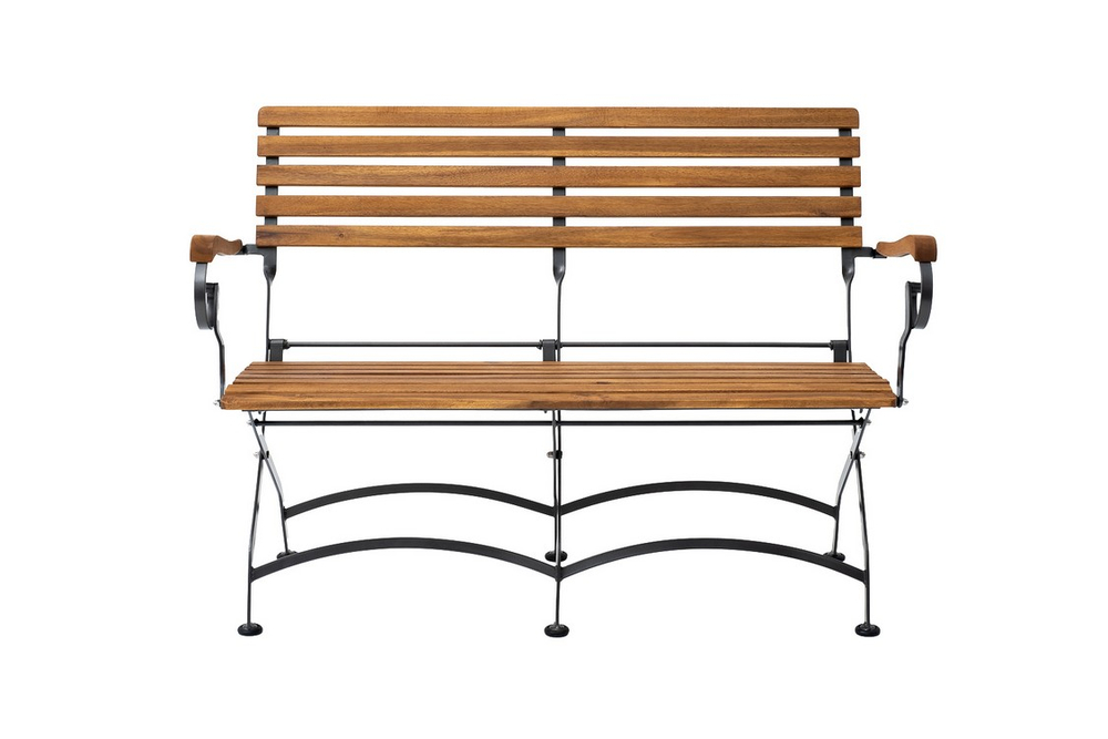 Скамья из акации Joygarden ЛАТА 2-х местная, темно-серый графит, коричневый