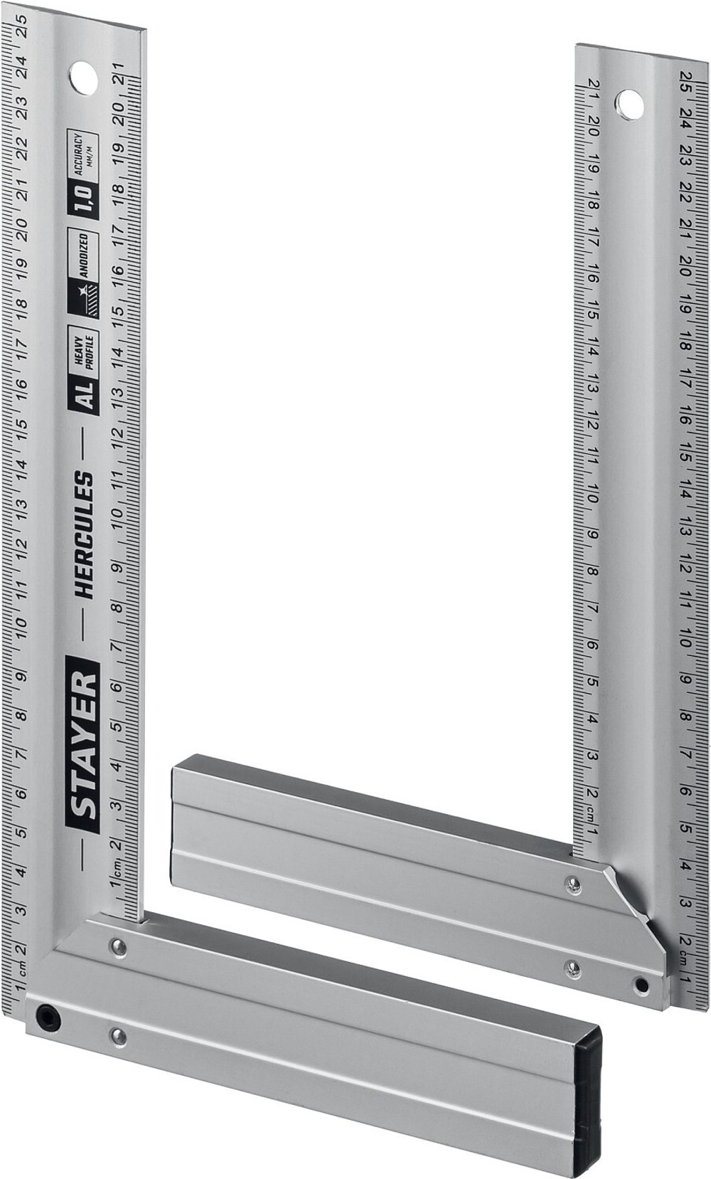 STAYER HERCULES 250 мм жесткий столярный угольник с усиленным алюминиевым полотном