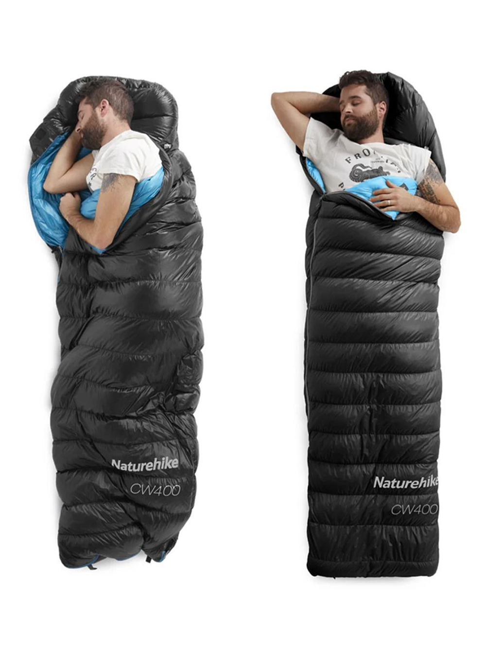 Спальный мешок Naturehike CW400 NH18C400-D с гусинным пухом, размер М, желтый, 6927595761700