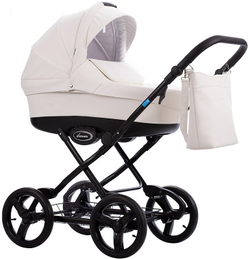 Детская коляска AroTeam Cocoline Prima 3 в 1 с автокреслом Avionaut Cosmo 08 белая кожа