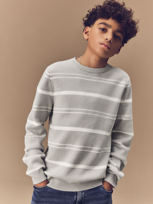 Джемпер для мальчика Next E27-898, Светло-серый