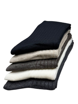 Женские теплые "вязанные" носки из шерсти Мериноса средней длины - 10 пар