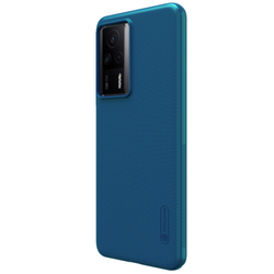 Тонкий жесткий чехол синего цвета (Peacock Blue) от Nillkin для Xiaomi Redmi K60E, серия Super Frosted Shield