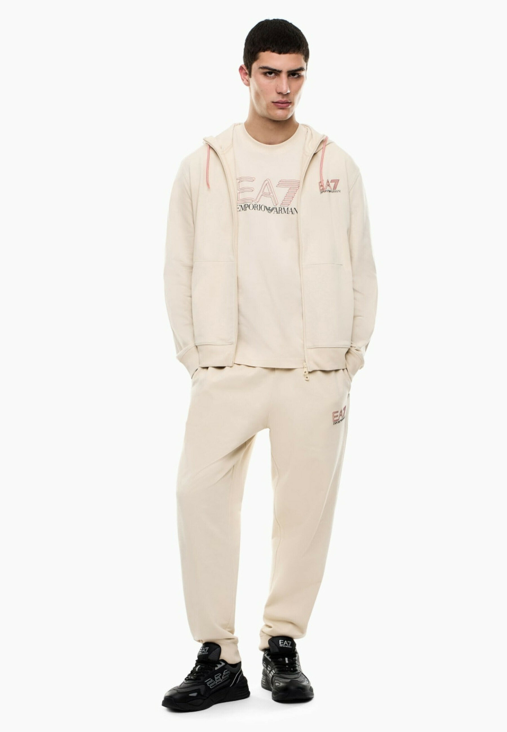 EA7 Emporio Armani Толстовка на молнии - Бежевый