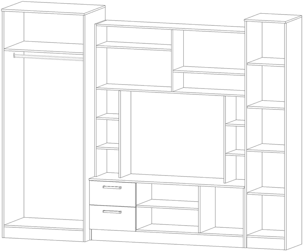 Гостиная Аврора дуб самдал