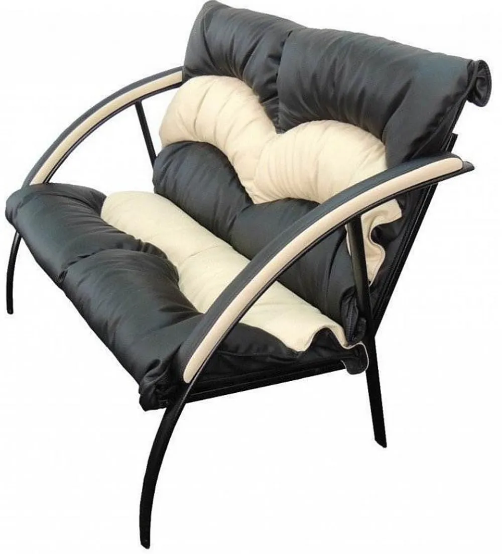 Диван Фортуна-5 (18) 2-х мест разборный к/з черн/беж каркас черный