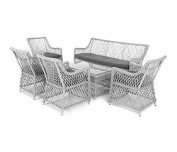 "Асти" лаунж-зона из искусственного ротанга на 6 персоны, цвет графит