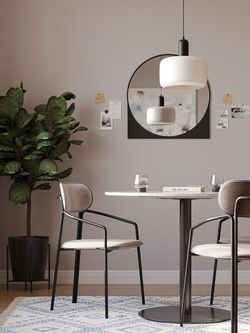 Стул Ror, Round, велюр, черный/серый