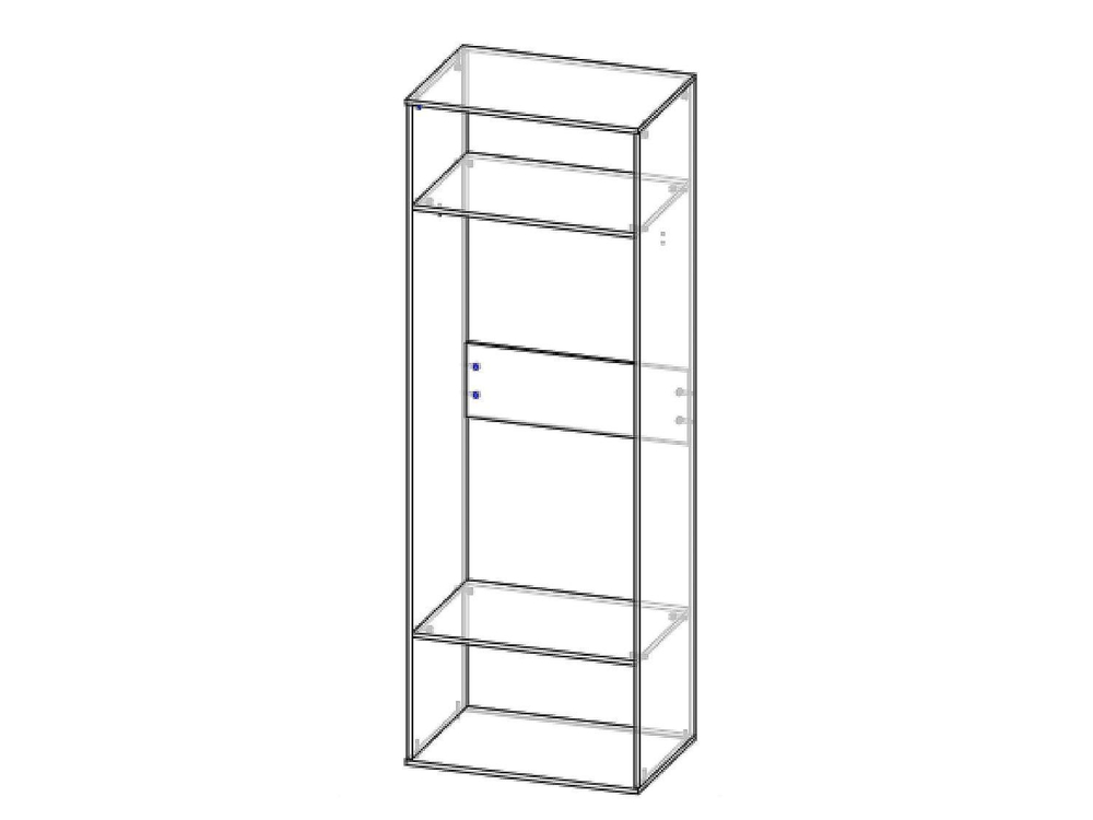 Бастион Шкаф двухдверный Дуб Крафт белый / Серый шифер