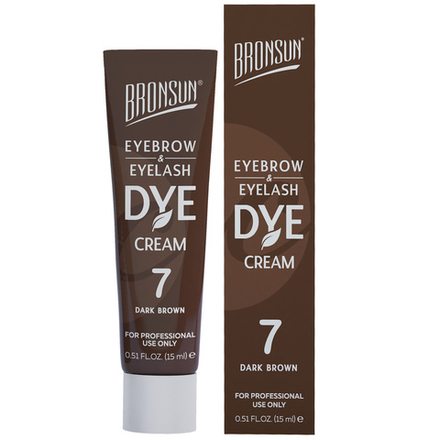 Крем-краска для бровей и ресниц BRONSUN, цвет темно-коричневый #7, 15 мл