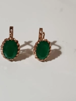 Серьги бижутерные "Новогодний изумруд"