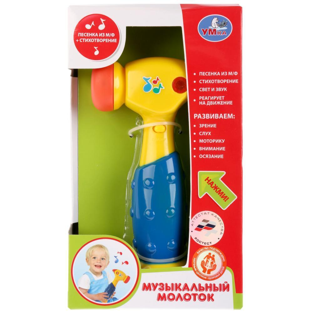 Музыкальный молоток, муз, свет/звук, на бат. коробка B889423-R (Умка)