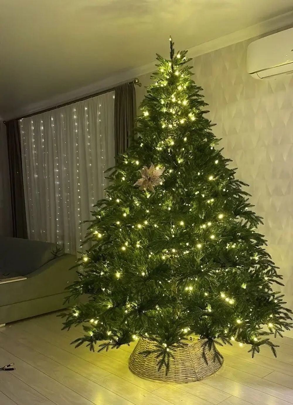 искусственная ель "Престиж" с лампочками, с встроенной гирляндой, ель светящаяся