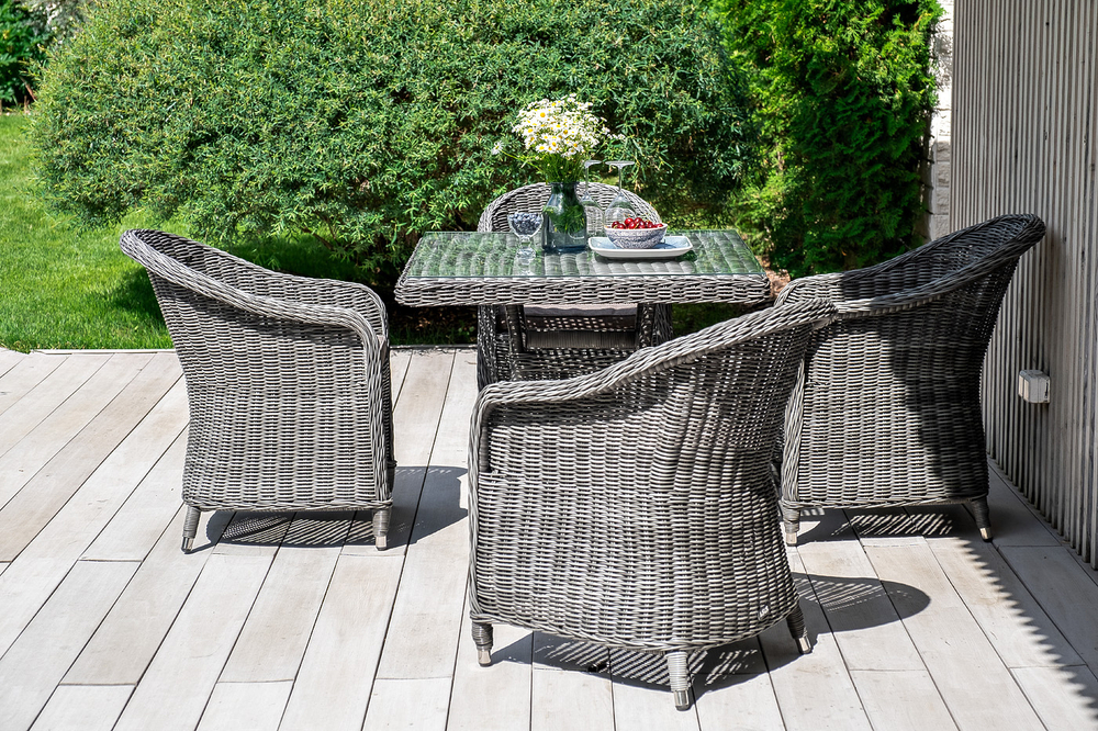 "Фредо" обеденная группа плетеная, цвет графит