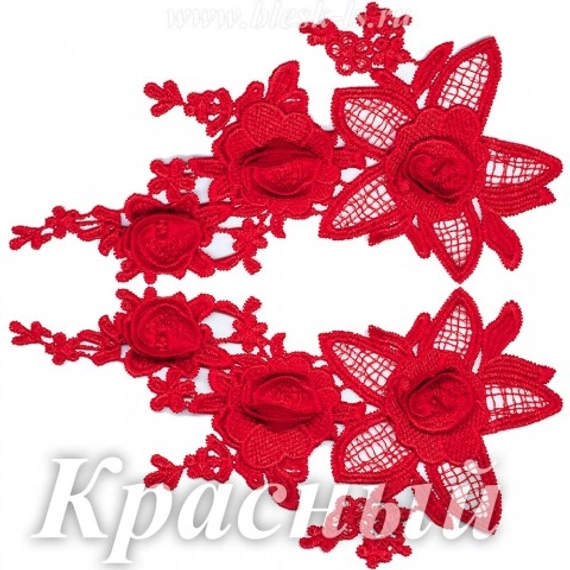 Лейсы кружевные, Красный (модель F215)