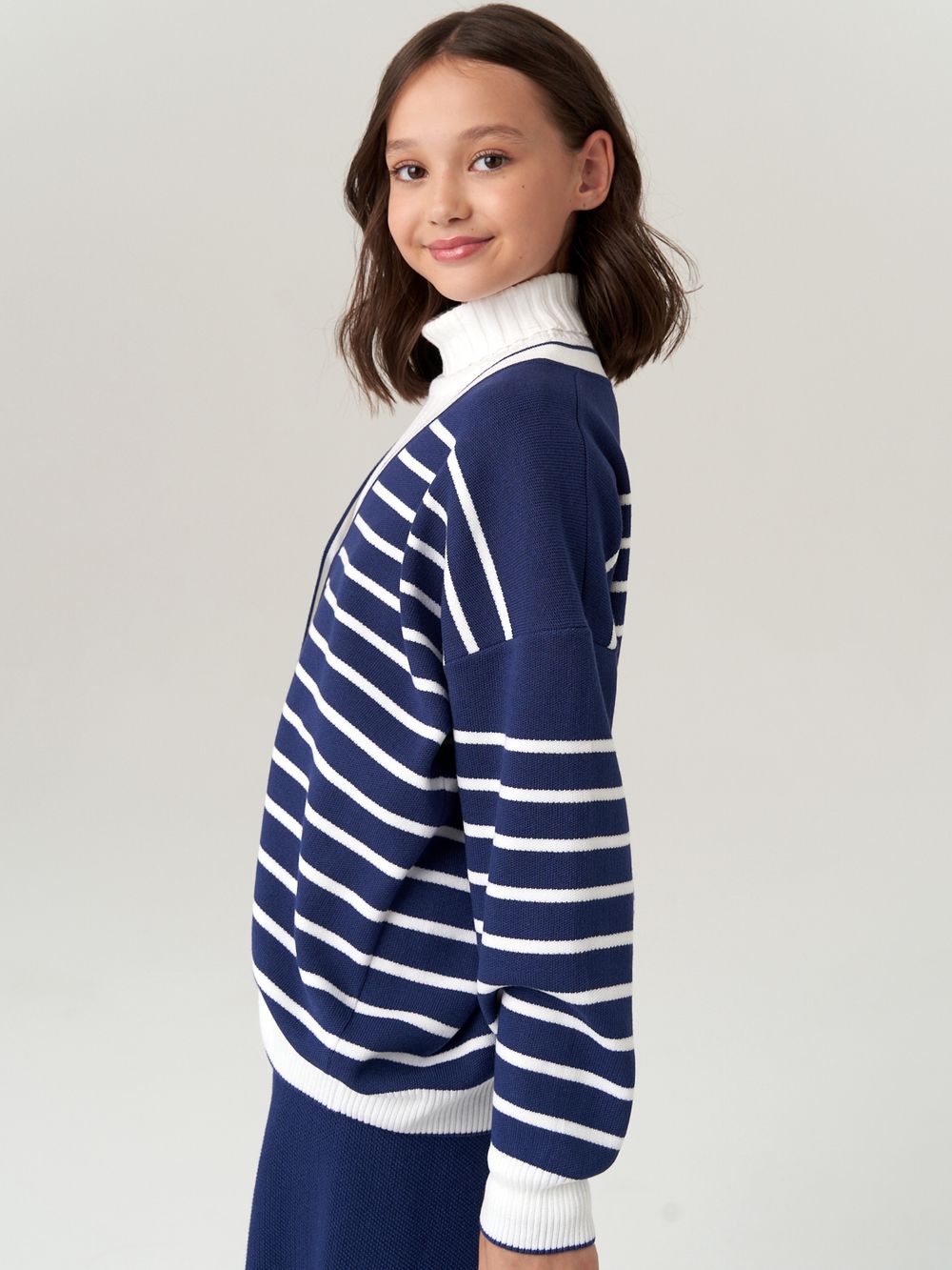 Кардиган для девочки в школу AT1010 сапфировый