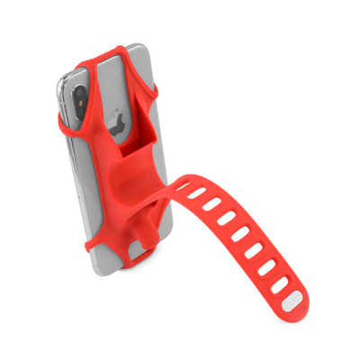 Держатель для смартфона  силиконовый на руль универсальн. 4.0'-6.5' BIKE TIE 2 красный BONE