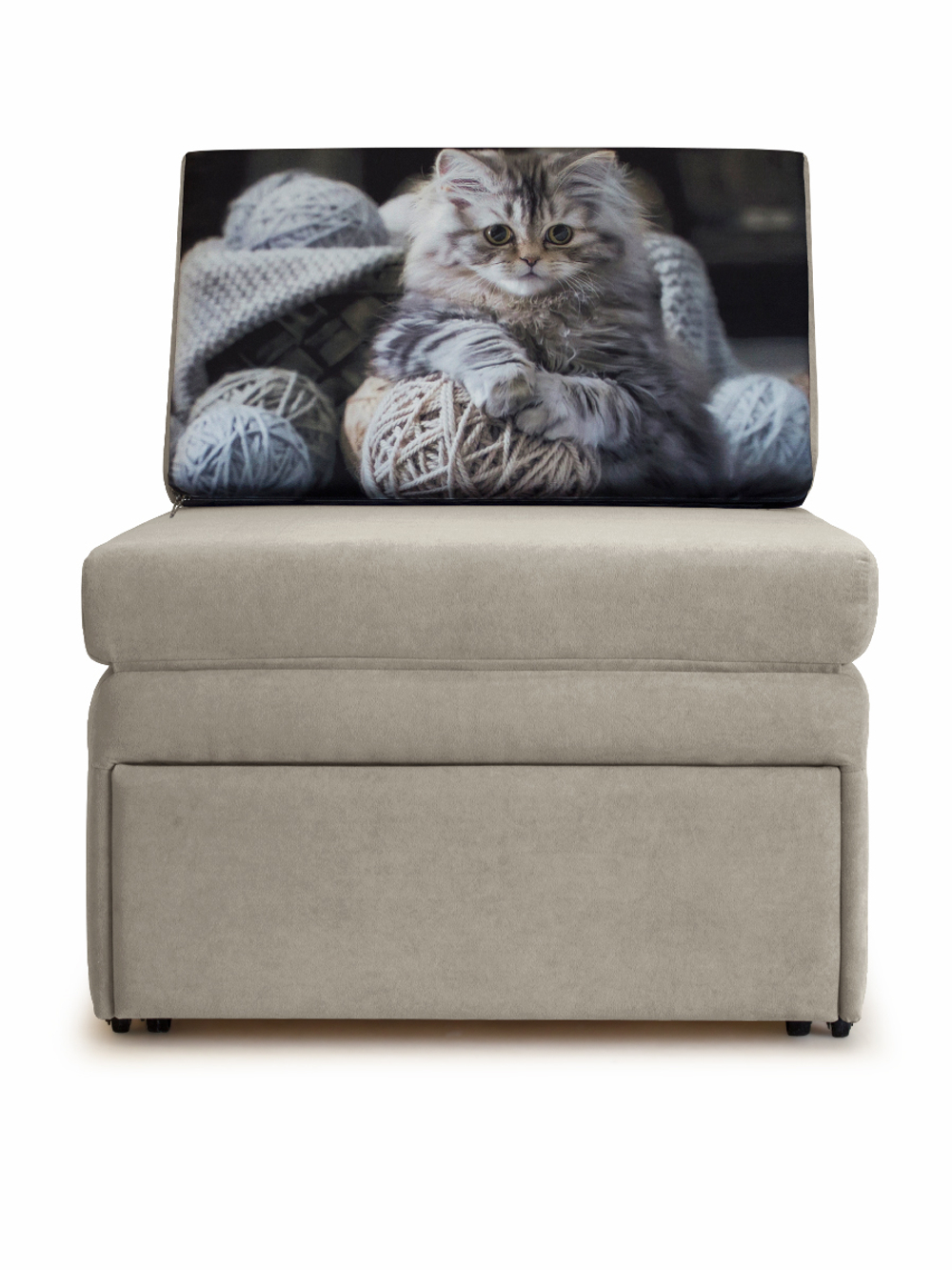 Кресло-кровать "Миник" 70 см, купон Котенок в клубках