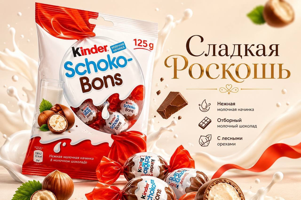 Киндер чоко бонс с шоколадам и фундуком
