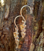 Серьги СТРЕЛА, серебро/цитрин