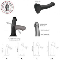 Гибкий фаллоимитатор Strap-on-me Dual Density Small на присоске, фиолетовый