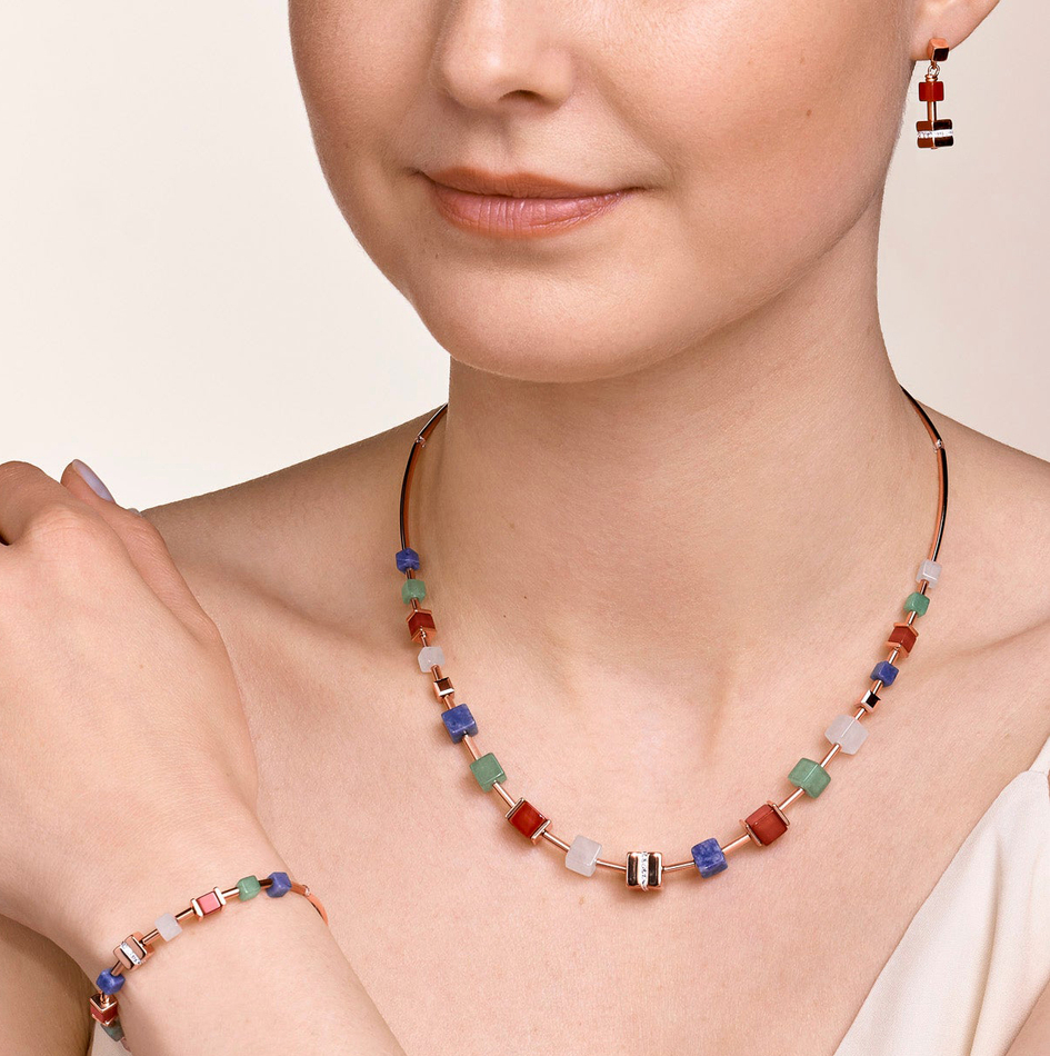Серьги Coeur de Lion Rose Gold Multicolor 5058/21-1561
