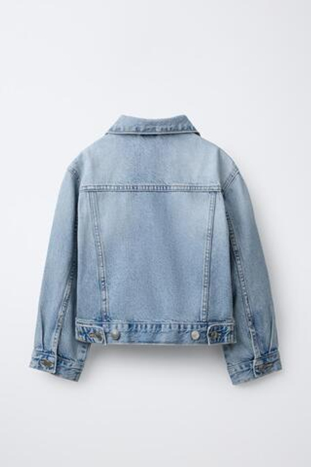 ZARA ДЖИНСОВАЯ КУРТКА С КАРМАНАМИ, СИНИЙ