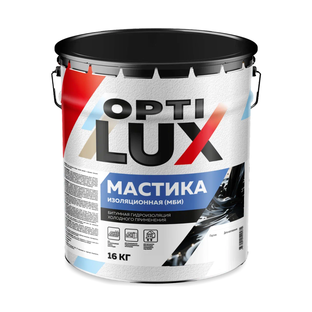 OPTILUX Мастика Битумно-изоляционная МБИ 16кг (ИжСинтез)