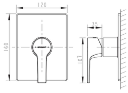 Смеситель встраиваемый в стену Bravat  Prolate (1-функц)