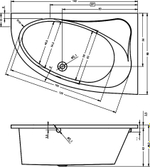 Акриловая ванна Riho LYRA 140х90 L