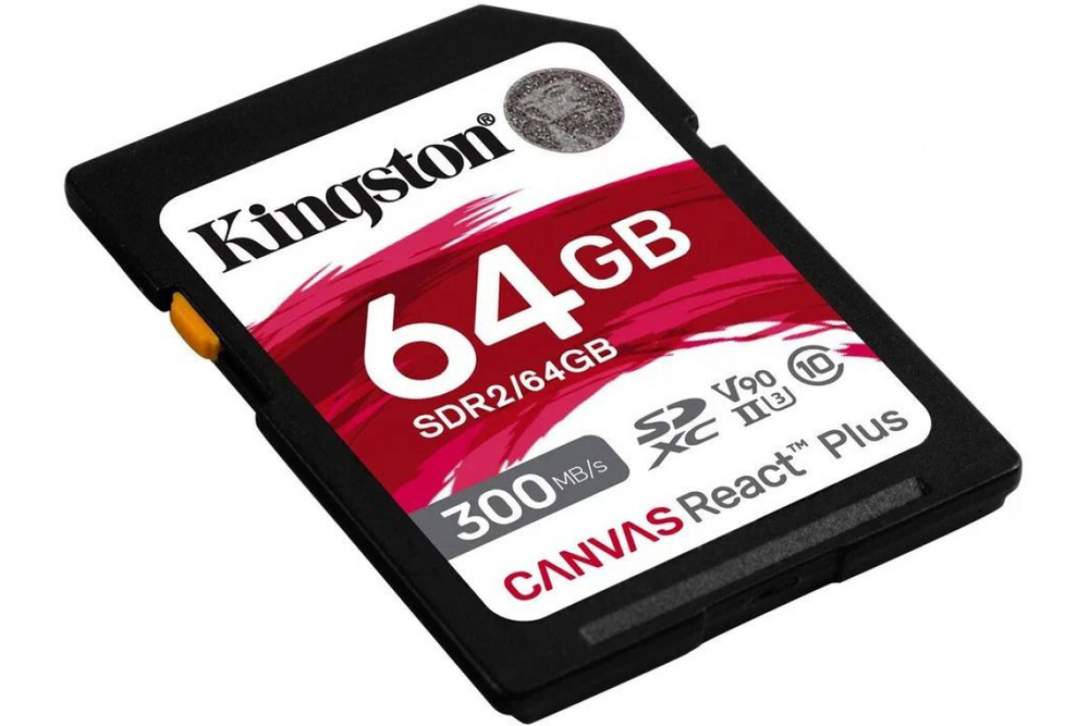 Карта памяти Kingston SDXC Canvas React Plus UHS-II V90 U3 (260/300MB/s) 64GB