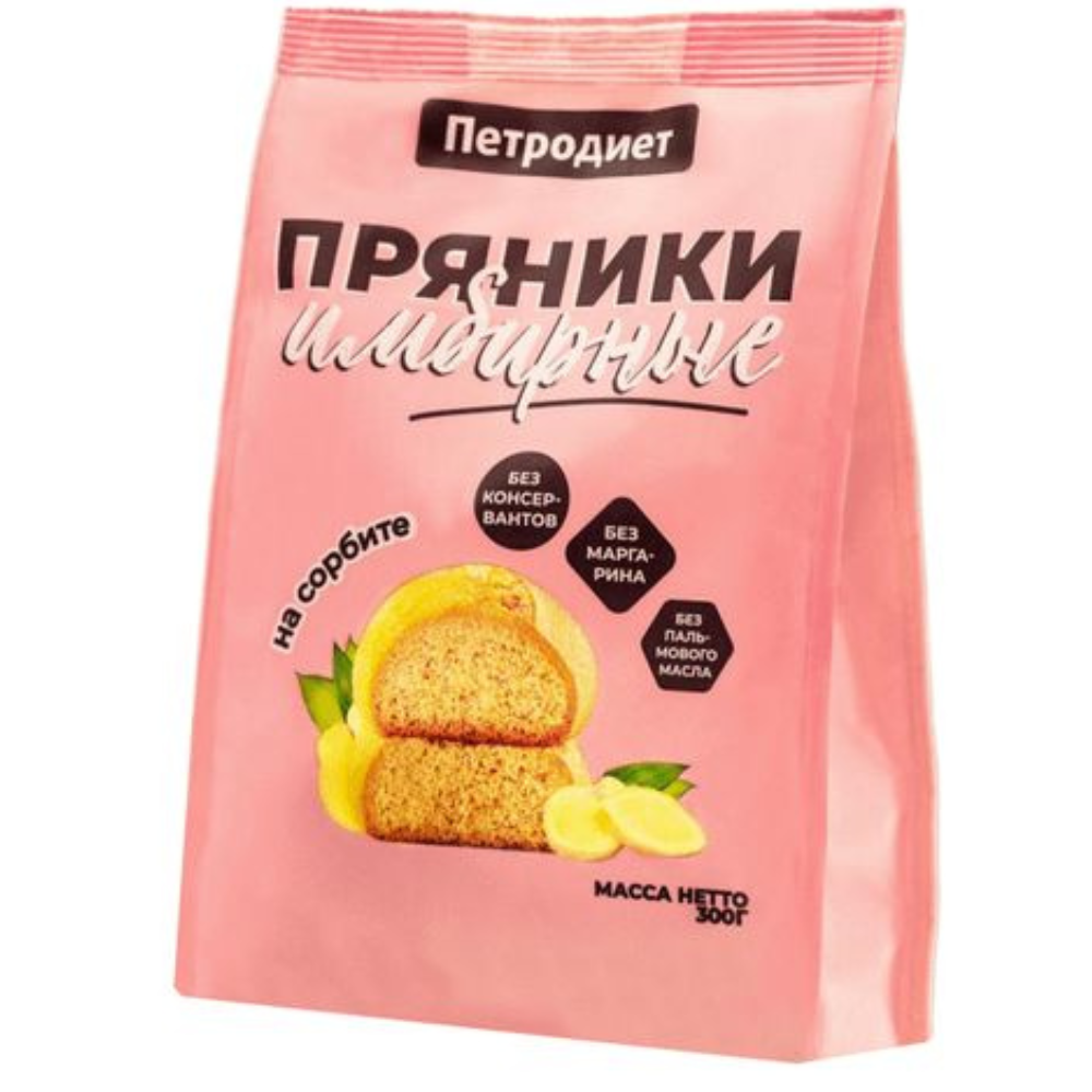 Пряники имбирный на сорбите Петродиет 300 гр