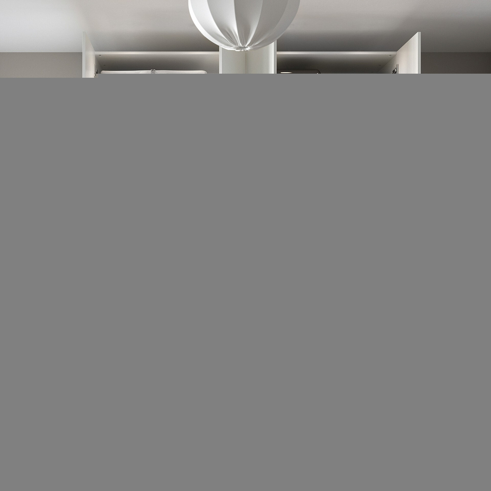 Распашной шкаф PAX FORSAND IKEA четырехдверный с 2 полками (белый)  210*45*260